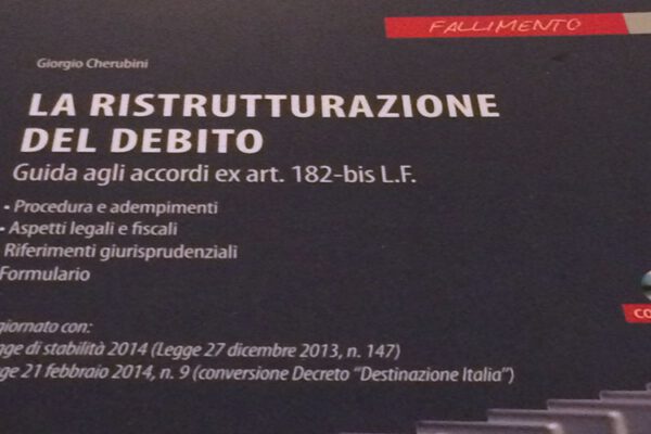 Avv. Giorgio Cherubini publishes the book “La ristrutturazione del debito” (June 2015)