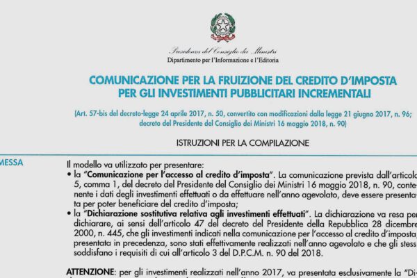 Circolare informativa. Credito di imposta pubblicità