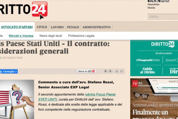 Focus Paese USA – Il contratto: considerazioni generali